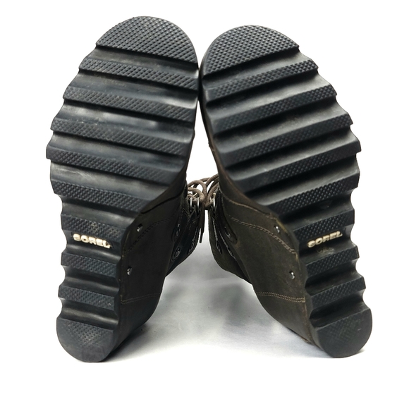 SOREL Joan of Arctic Leather Helen Wedge Lace-Up Sz US7.5 - Picture 6 of 13